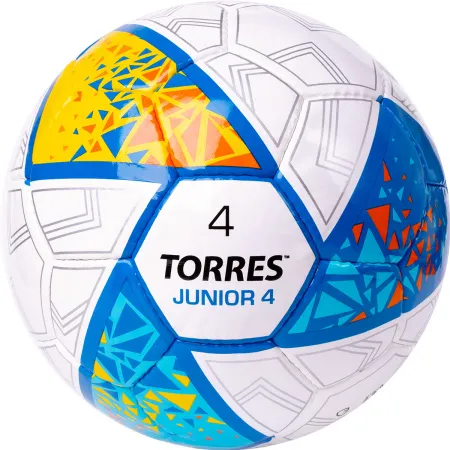 Мяч футб. TORRES Junior-4, F323804, р.4,глянц.ПУ, 4 сл, 32п, руч.сш, бел-жел-гол за 2&nbsp;070.60 ₽ купить в Туле