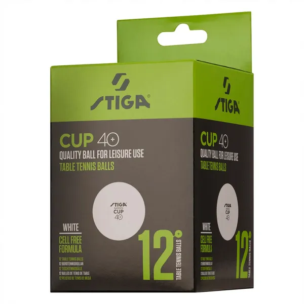 Мяч для наст. тенниса Stiga Cup ABS, 1110-2510-12, диам.40+мм, пластик, упак. 12 шт, белый за 1&nbsp;774.80 ₽ в Туле