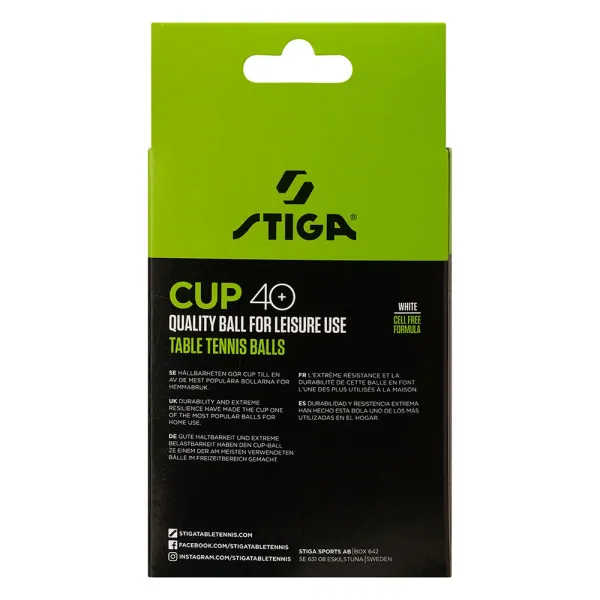 Мяч для наст. тенниса Stiga Cup ABS, 1110-2510-12, диам.40+мм, пластик, упак. 12 шт, белый за 1&nbsp;774.80 ₽ в Туле