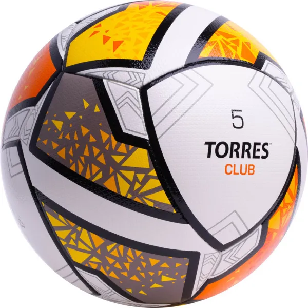 Мяч футб. TORRES Club, F323965, р.5, 10 пан., ПУ, гибрид. сшив, бел-оранж-желт за 2&nbsp;225.30 ₽ в Туле