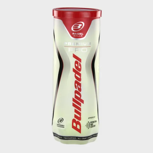 Мяч для падела BULLPADEL Premium PRO, 471959/N73900000, уп.3 шт, FIP Appr, войлок, нат.резина,желтый