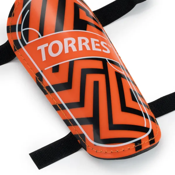 Щитки футбольные TORRES Club, FS2307M, р. M, без голеностопа, две заст. на лип, оранжево-черный