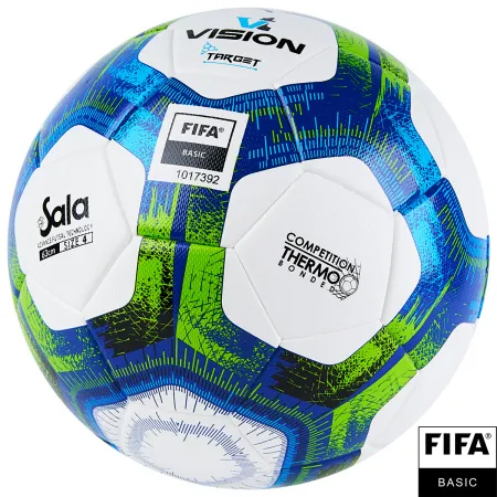 Мяч футзал. VISION Target, FS324094, FIFA Basic, р.4, 32 п. PU, 3 подкл.сл, термосшивка, бело-синий за 3&nbsp;519 ₽ купить в Туле