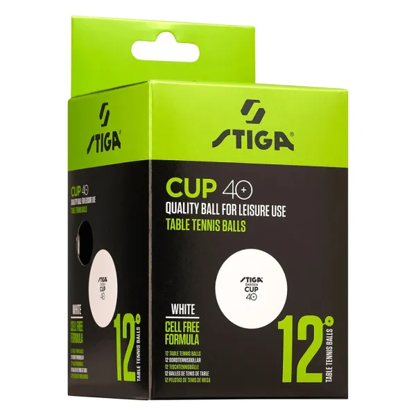Мяч для наст. тенниса Stiga Cup ABS, 1110-2510-12, диам.40+мм, пластик, упак. 12 шт, белый за 1&nbsp;774.80 ₽ в Туле