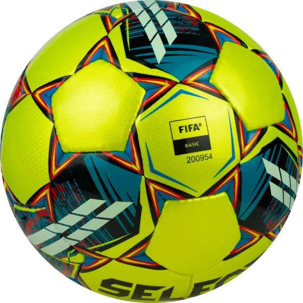 Мяч футзал. SELECT Futsal Mimas, 1053460550, р.4,FIFA Basic, 32 пан, гл.ПУ, руч.сш, жел-сине-красный за 6&nbsp;303.60 ₽ в Туле
