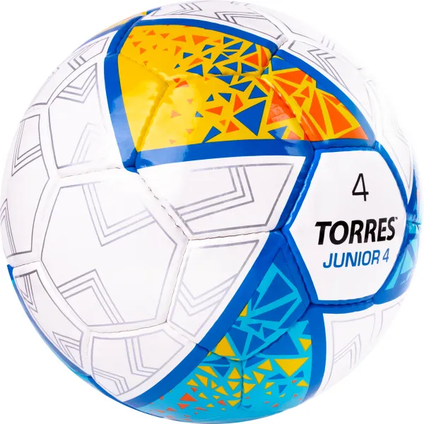 Мяч футб. TORRES Junior-4, F323804, р.4,глянц.ПУ, 4 сл, 32п, руч.сш, бел-жел-гол за 2&nbsp;070.60 ₽ в Туле